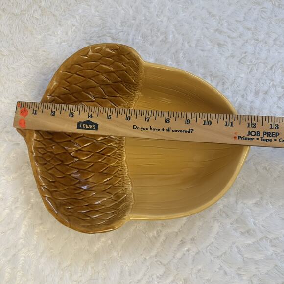 Vintage Ceramic Acorn Shape Serving Dish Large Candy Bowl Harvest Fall Plate - Picture 6 of 7